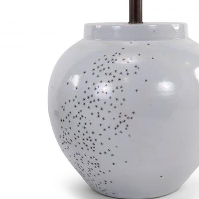 Artist Made White Ceramic Ant Lamp
