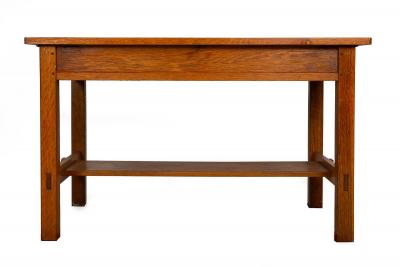 Arts Crafts Antique L J G Stickley Oak Library Table no 531