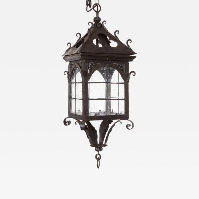 Arts Crafts Cloverleaf Hanging Lantern