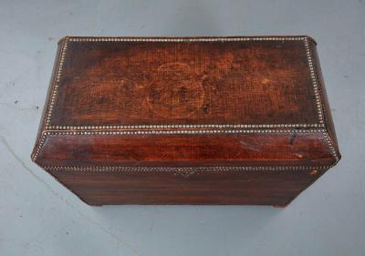 Arts Crafts Copper Studded Leather Trunk