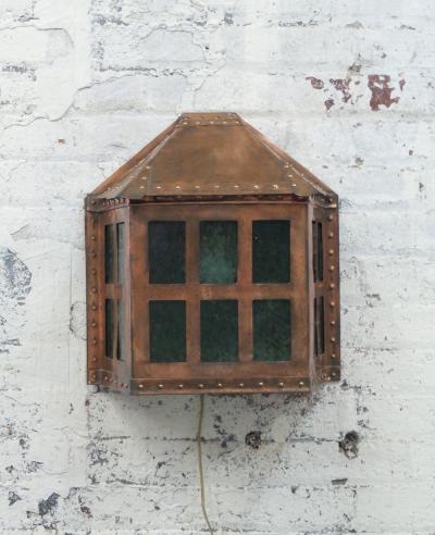 Arts Crafts Copper Wall Light