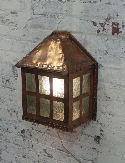 Arts Crafts Copper Wall Light