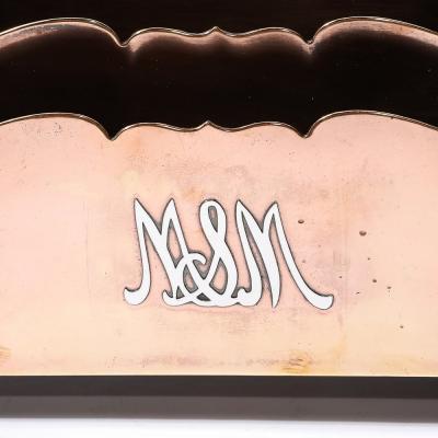 Arts Crafts Copper and Sterling Silver Letter Holder