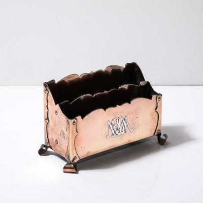 Arts Crafts Copper and Sterling Silver Letter Holder