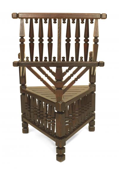 Arts Crafts Dark Oak Arm Chair