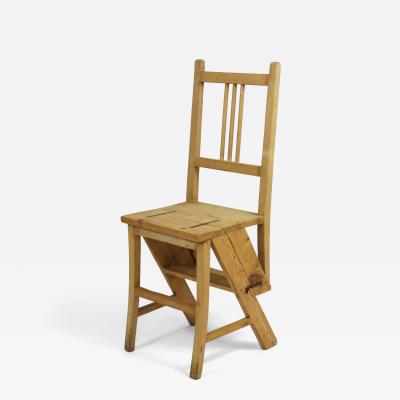 Arts Crafts Metamorphic Library Steps Folding Ladder Chair Vienna 1900s