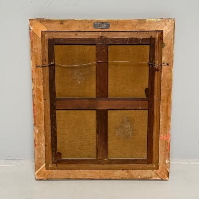 Arts Crafts Oil on Canvas Young Flower Girl Newcomb Macklin Frame 19th C