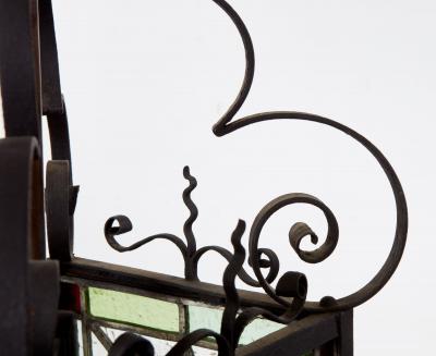 Arts Crafts Stained Glass Hanging Lantern