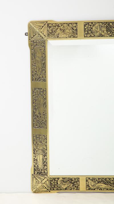 Arts and Crafts Brass Mirror