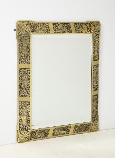 Arts and Crafts Brass Mirror