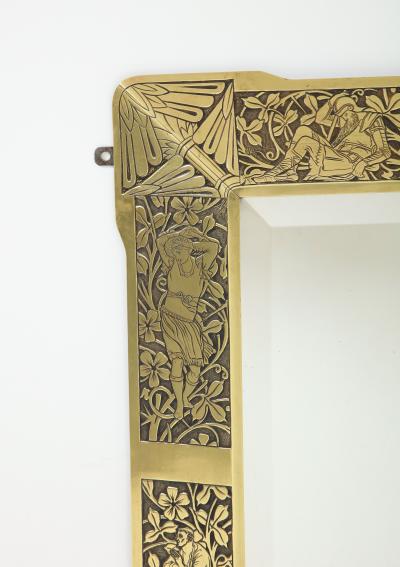 Arts and Crafts Brass Mirror