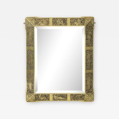 Arts and Crafts Brass Mirror