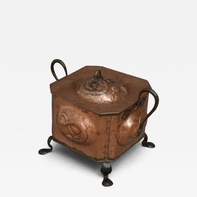 Arts and Crafts Copper Coal Bin Log Bin