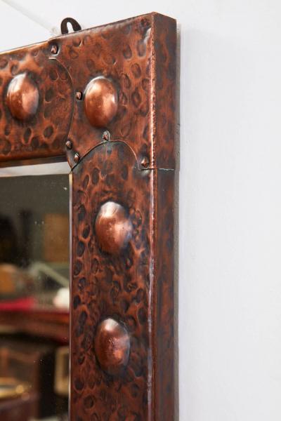 Arts and Crafts Copper Roundel Mirror