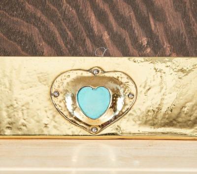 Arts and Crafts Hammered Brass Picture Frame