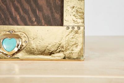 Arts and Crafts Hammered Brass Picture Frame