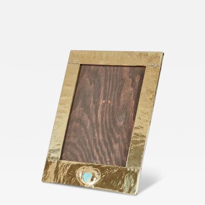 Arts and Crafts Hammered Brass Picture Frame