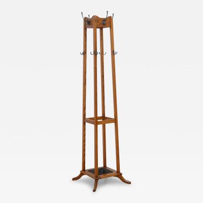 Arts and Crafts Oak Coat Stand