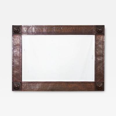 Arts and Crafts Rectangular Copper Bark Mirror