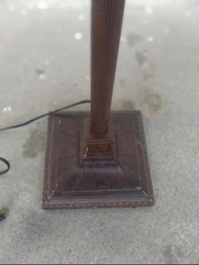 Arts and Crafts Style Floor Lamp w Tiffany Style Shade