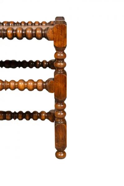 Arts and Crafts Walnut Turned Wood Bench