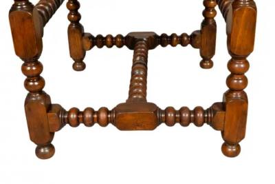 Arts and Crafts Walnut Turned Wood Bench