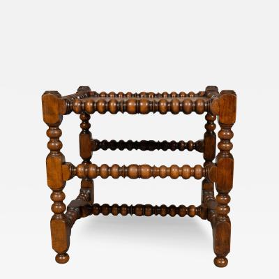 Arts and Crafts Walnut Turned Wood Bench