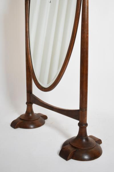 Arts and Crafts wooden psyche mirror 1900s 
