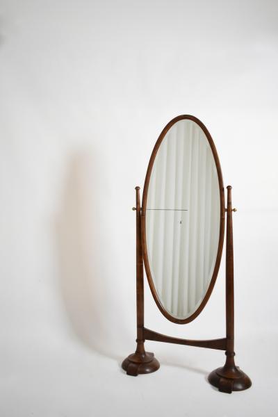 Arts and Crafts wooden psyche mirror 1900s 