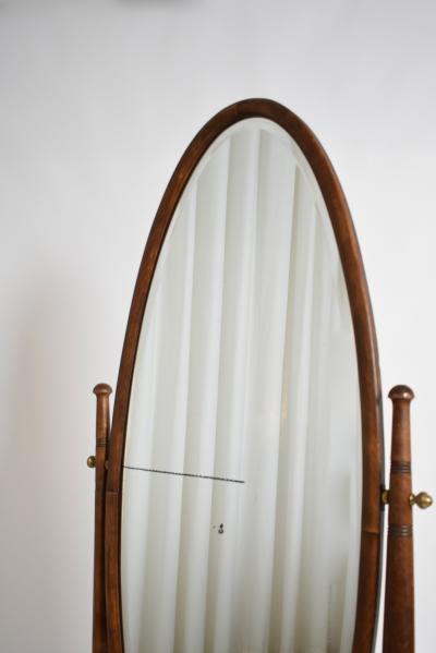 Arts and Crafts wooden psyche mirror 1900s 
