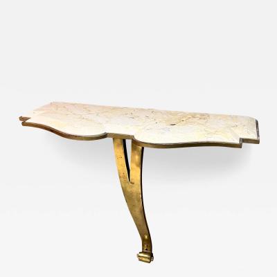 Arturo Pani 1950s Arturo Pani Bronze Travertine Console Table Mexico City