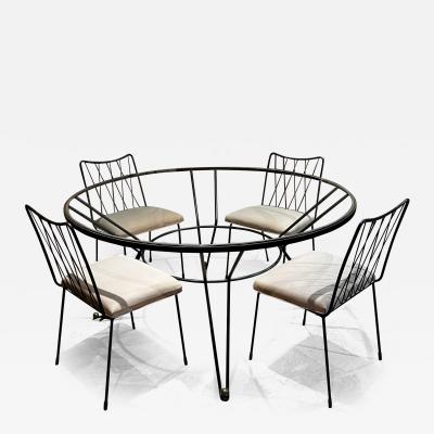 Arturo Pani 1950s French Style Bronze Iron Dining Table Set 6 Chairs Arturo Pani Mexico City