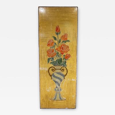 Arturo Pani 1960s Double Sided Wood Door Panel in Gold Leaf Mexico