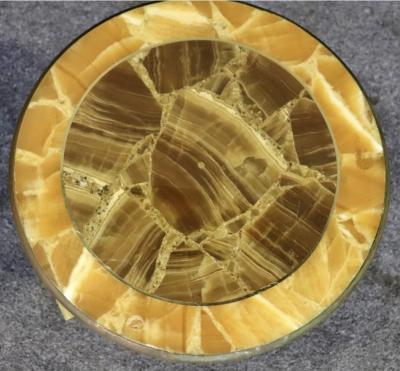 Arturo Pani ARTURO PANI FOR MULLER BROTHERS ONYX AND BRASS THREE LEGGED TABLES