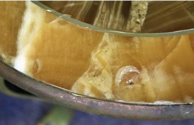 Arturo Pani ARTURO PANI FOR MULLER BROTHERS ONYX AND BRASS THREE LEGGED TABLES