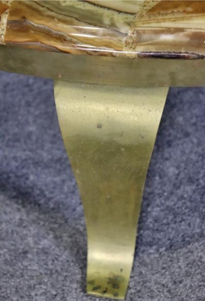 Arturo Pani ARTURO PANI MULLER BROTHERS ONYX AND BRASS LEG COFFEE TABLE