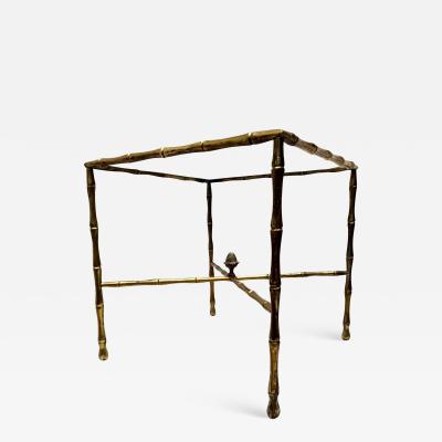 Arturo Pani Custom Hollywood Faux Bamboo Brass Side Table by Arturo Pani