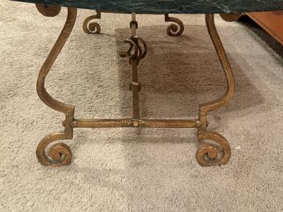 Arturo Pani EXCEPTIONAL MID CENTURY TWO TONE ONYX AND GILT METAL COFFEE TABLE BY ARTURO PANI