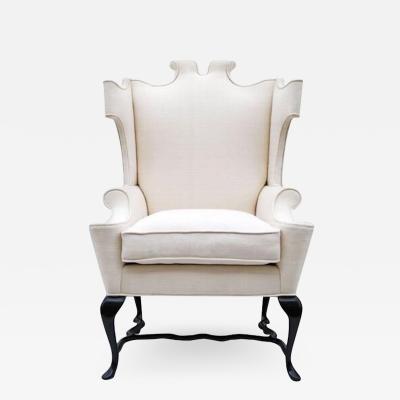 Arturo Pani Fanciful Wing Chair in Tussah Silk