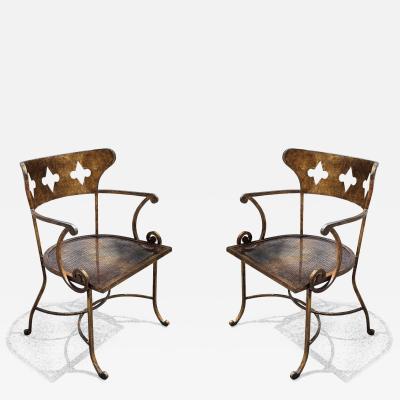Arturo Pani PAIR OF IRON GILT CHAIRS