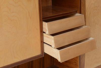 Arturo Reverso Italian Modern Walnut Birch and Mahogany Cabinet or Bookcase Arturo Reverso