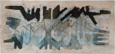 Artwork by E Hennekens Organic Painting on Steel Panel Abstract Art 1970s