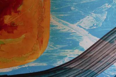 Artwork by E Hennekens Organic painting on steel panel Abstract Art 1970s