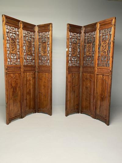 Asian 19th Century Folding Screen Room Divider Rosewood Teak Six Panel