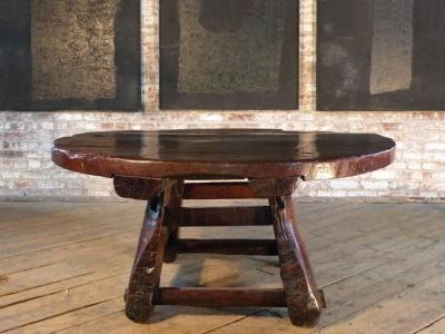 Asian 19th century Rustic Low Round Table
