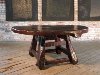Asian 19th century Rustic Low Round Table