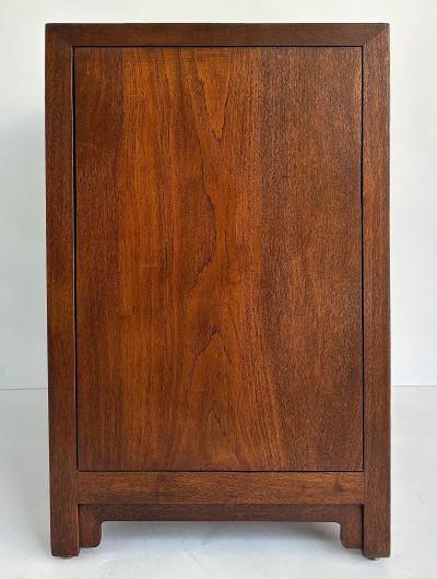 Asian 4 Drawer Chest of Drawers Night Stands Nickel Plated Hardware Pair
