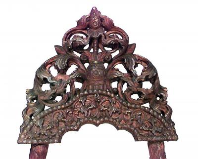 Asian Burmese Carved Snake Easel