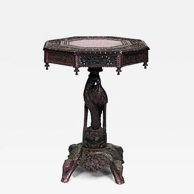 Asian Burmese Rosewood End Table