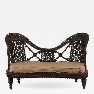 Asian Burmese Rosewood Settee